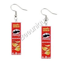 Pringles Red Tube Earrings