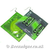 Condom Glow Earrings - Click Image to Close