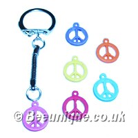 Mini Coloured Peace Keyring