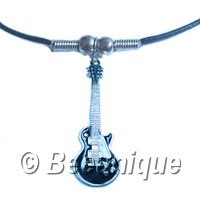 Guitar Black Hanging Necklace - Click Image to Close