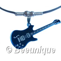 Guitar Blue Necklace - Click Image to Close