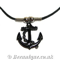 Black Anchor Necklace - Click Image to Close