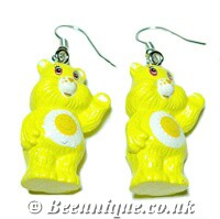 Care Bear Yellow Earrings - Click Image to Close