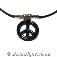 Peace Black Necklace - Click Image to Close