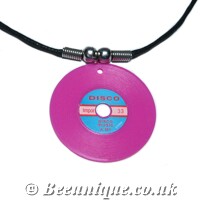 Record N/Pink Necklace - Click Image to Close