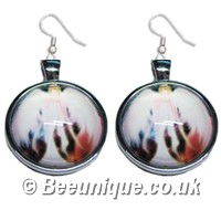 White Angel Cabochon Earrings