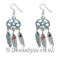 Dreamcatcher Pentagram Earrings